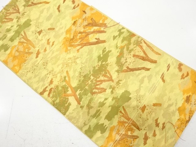 未使用品　樹木模様織り出し　名古屋帯